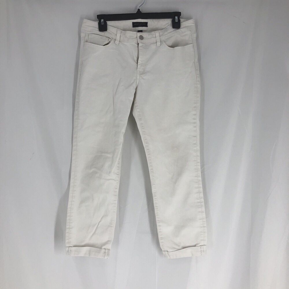 Banana Republic Premium Denim White Skinny Fit Ankle Jeans Size 30